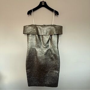 NWT Rickie Freeman for Teri Jon Women’s Off-Shoulder Ruched  Sheath Dress 12